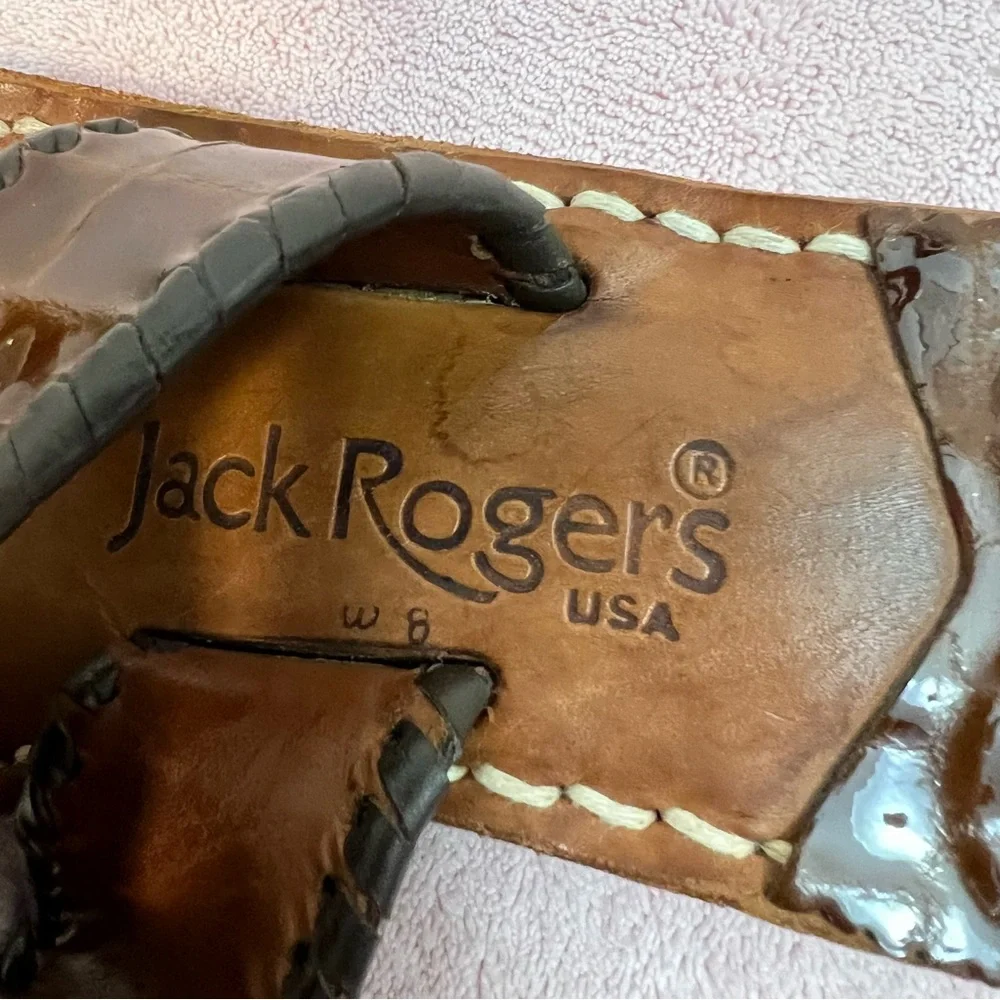 Jack Rodgers Brown Leather Sandals Size 8